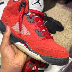 Jordan Kids Red and Black Sneakers